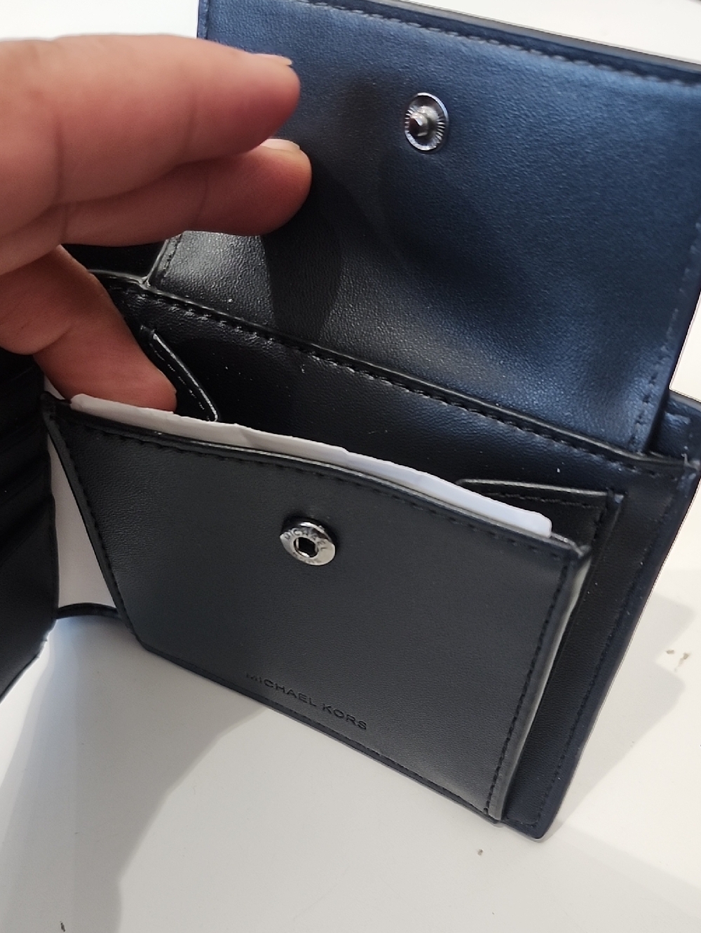 MICHAEL KORS BIFOLD W COIN PKT LEATHER/NAVY - Picture 3 of 9